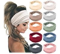 Bandeau de yoga imprimé croix, style bohème et imprimé cachemire, large élastique avec nœud torsadé antidérapant (10 pièces, taille M)