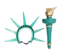 Bandeau Déesse D'Halloween - Ensemble De Torche Couronne Statue De La Liberté Coiffe Réglable En PU | Accessoire De Costume De Cosplay-accessoire De Jeu De Rôle De Mascarade De Fête De Festival, Ajust