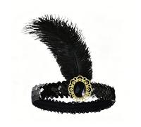 Bandeau Délicat à Plumes et Dentelle, Soirées costumées, Black | Bandeau à Plumes Élégamment Décoré, Parure De Cheveux De Festival Pour Femmes, Cheveux De Mariage De Festival à