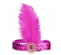 Bandeau Délicat à Plumes et Dentelle, Soirées costumées, Rose Red | Bandeau à Plumes Élégamment Décoré, Parure De Cheveux De Festival Pour Femmes, Cheveux De Mariage De Festival à