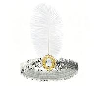 Bandeau Délicat à Plumes et Dentelle, Soirées costumées, White | Bandeau à Plumes Élégamment Décoré, Parure De Cheveux De Festival Pour Femmes, Cheveux De Mariage De Festival à