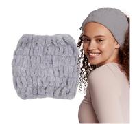 Bandeau Demaquillage Visage et Bandeau Cheveux Enfant en Microfibre - Idéal pour Spa, Yoga, Sport et Maquillage - Élastique, Serviette Lavable, Taille Universelle (gris) - Confort Optimal.
