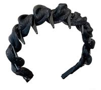 Bandeau denté avec un haut raffiné à tête de mort qui améliore la coiffure avec un ajustement sûr pour une utilisation durable (noir)