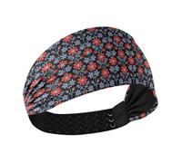 Bandeau d'entraînement antidérapant avec fleurs rouges et bleues pour le basket-ball, usage quotidien, cyclisme, diadémies para el cabello
