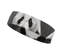 Bandeau d'entraînement panda noir et blanc pour homme et femme - Bandeau anti-humidité pour tennis, basket-ball, course à pied, gym, sports de plein air