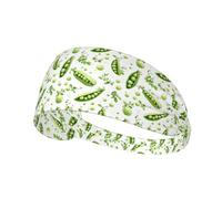 Bandeau d'entraînement pour femme avec imprimé haricots verts vifs - Bandeau antidérapant extensible pour femme, bandeau anti-transpiration pour le sport, la course à pied, le tennis, l'athlétisme, la
