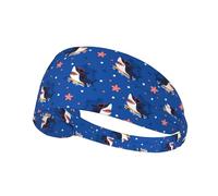 Bandeau d'entraînement pour femme - Lunettes de dessin animé Happy Glasses Cute Shark Bandeau extensible pour femme, bandeau anti-transpiration pour le sport, la course à pied, l'athlétisme, le yoga