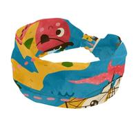 Bandeau d'entraînement rétro en forme de pieuvre et de pirate, large bandeau pour femme, antidérapant, élastique, bandeau de sueur, yoga, bandeau noué pour fille et femme