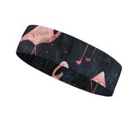 Bandeau d'entraînement style flamant rose pêche pour homme et femme, bandeau anti-humidité pour tennis, basket-ball, course à pied, gym, sports de plein air
