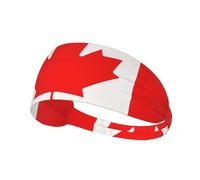 Bandeau d'exercice élastique imprimé drapeau canadien - Évacuation de l'humidité pour basket-ball, course à pied, tennis et tous les sports