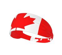 Bandeau d'exercice élastique imprimé drapeau canadien - Évacuation de l'humidité pour basket-ball, course à pied, tennis et tous les sports
