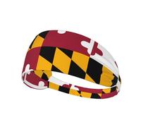 Bandeau d'exercice élastique imprimé drapeau de l'État du Maryland - Bandeau de sport respirant et élégant pour le cyclisme d'été, le yoga, la course à pied