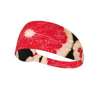Bandeau d'exercice élastique imprimé tranche de pamplemousse rose mûr, ajustement réglable, idéal pour le yoga, la randonnée