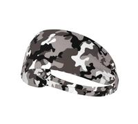 Bandeau d'exercice élastique pour femme Motif camouflage Noir/gris/blanc
