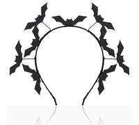 Bandeau d'Halloween chauve-souris pour femme, accessoire de déguisement avec oreilles de chauve-souris, bandeaux d'Halloween pour adultes - Couvre-chef de sorcière taille unique pour bal masqué ou