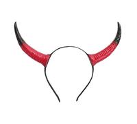 Bandeau D'halloween Cornes Cosplay Rouge Pu, Célébration Halloween | Ne Tombe Pas Facilement, Accessoires de Fête pour Garçon et Filles, Décoration Capillaire, Flexible, Carnaval