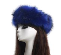 Bandeau d'hiver en fausse fourrure, casquette chaude pour l'hiver, bandeau pour cheveux, bandeau pour femme, bandeau d'hiver (bleu roi)