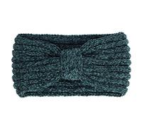 Bandeau d'hiver tricoté chenille pour femme - Couleur nouée au centre - Élastique - Crochet rayé - Cache-oreilles - Turban - Pour filles