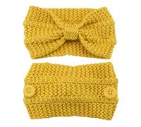 Bandeau d'hiver tricoté élastique nœuds Bandeau d'hiver Cache-oreilles extérieur Interrupteur d'oreille doux