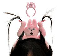 Bandeau d'oreille de lapin, bandeaux drôles pour les femmes,Bandeau de maquillage en peluche - Heads de casse-tête mignons pour la douche Spa Yoga Lavage Face Cosplay Gathering Costume accessoires