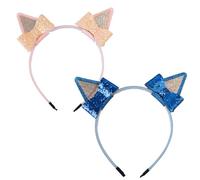 Bandeau D'oreilles De Chiot - Groupe De Cosplay Sur Le Thème Des Animaux, Cerceau De Costume D'oreille De Chien Scintillant | Large À Application, Unprès De Photomaton Amusant Avec Un Arc, Un Accessoi