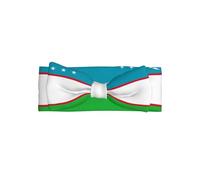 Bandeau doux avec nœud pour bébé fille, joli bandeau imprimé drapeau de l'Ouzbékistan pour nouveau-né, nourrisson, tout-petit