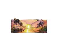 Bandeau doux pour bébé fille avec nœud - Joli bandeau imprimé île tropicale coucher de soleil pour nouveau-né, nourrisson, tout-petit