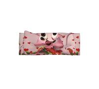 Bandeau doux pour bébé fille avec nœud - Motif vache rose avec imprimé fraise - Pour nouveau-né, nourrisson, tout-petit