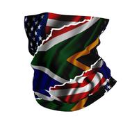 Bandeau Drapeau Blanc De L'Amitié Entre Les États-Unis Et L'Afrique du Sud Anti-Vent Echarpe Respirante Masque pour Sport Festivals De Musique Cycliste 2 Pièces