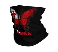Bandeau Drapeau Blanc des Papillons des Tonga Anti-UV Demi-Masque Durable Masque pour Carnaval Équitation Golf 2 Pièces