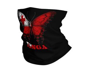 Bandeau Drapeau Blanc des Papillons des Tonga Anti-UV Demi-Masque Durable Masque pour Carnaval Équitation Golf 2 Pièces