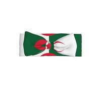 Bandeau drapeau de l'Algérie avec nœud pour bébé fille - Bandeau en polyester doux et extensible, parfait pour les nouveau-nés de 0 à 6 mois, cadeau de bébé, accessoire photo