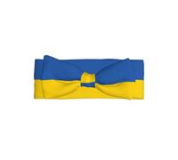 Bandeau drapeau de l'Ukraine avec nœud pour bébé fille - Bandeau en polyester doux et extensible, parfait pour les nouveau-nés de 0 à 6 mois, cadeau de bébé, accessoire photo