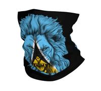 Bandeau Drapeau du Lion De Sainte-Lucie Anti-Vent Echarpe De Cou Durable Masque pour Carnaval Festivals De Musique Sport 2 Pièces