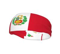 Bandeau Drapeau du Pérou Bandeau Cheveux Sueur Bandeau Cheveux Anti-dérapant Extensible Lavable Maquillage Bandeau