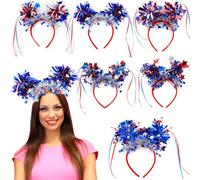 Bandeau du 4 juillet, Bandand patriotique Femmes - 6x casque pour le 4 juillet,Favors décorations bandeaux pour le Memorial Day, Labor pour le Memorial Day, la Journée du Travail, la fête d'anniversai