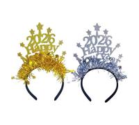 Bandeau du Nouvel An - 2 pièces décorations de fête festives 2026, couvre-chef pailleté et confortable pour la célébration, accessoires de vacances pour toute la famille, parfait pour la du