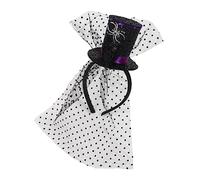 Bandeau effrayant en toile d'araignée et voile avec chapeau haut-de-forme - Joli support de cheveux en direct pour cosplay pour filles - Bandeau mignon pour femme - Bandeau décoratif pour femme - Pour