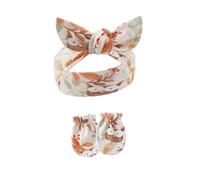 Bandeau élastique à cheveux pour bébé avec gants assortis confortable à porter pour l'activité