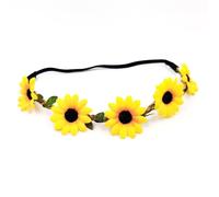 Bandeau élastique à fleurs - Décoration de cheveux de mariage - Couronne de fleurs pour les voyages à la plage ou les festivals de musique