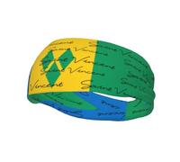 Bandeau élastique à l'effigie du drapeau de Saint-Vincent-et-les-Grenadines, bandeau de sport patriotique pour