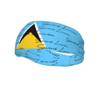 Bandeau élastique à Motif Drapeau de Sainte-Lucie, Bandeau de Sport Patriotique pour Le Cyclisme, Le Football et la Marche. Idéal pour Le vélo, Le Football et la Marche.