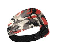 Bandeau élastique anti-transpiration pour femme - Camouflage rouge - Pour le sport, la gym, le cyclisme