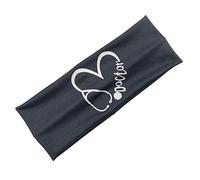Bandeau élastique antidérapant avec bouton imprimé cœur stéthoscope pour le yoga, le sport, le yoga