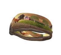Bandeau élastique antidérapant en forme de coq sur bois dans les terres agricoles, pour le yoga, le maquillage