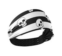 Bandeau élastique antidérapant pour cheveux de femme Noir Blanc Crâne Vintage Pour un usage quotidien Randonnée Cyclisme Banda para el cabello
