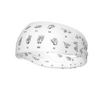 Bandeau élastique antidérapant pour cheveux en langue des signes de l'alphabet