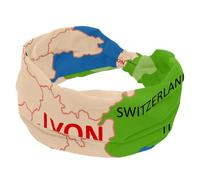 Bandeau élastique antidérapant pour femme, motif carte de Lyon, pour entraînement, yoga, sport, course à pied