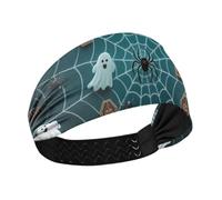 Bandeau élastique antidérapant pour femme - Motif toile d'araignée noire - Pour volley-ball, gym, cyclisme, entraînements