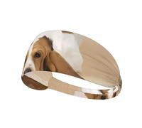 Bandeau élastique avec imprimé basset hound - Bandeau de sport, idéal pour la course à pied, le cyclisme, le yoga, etc